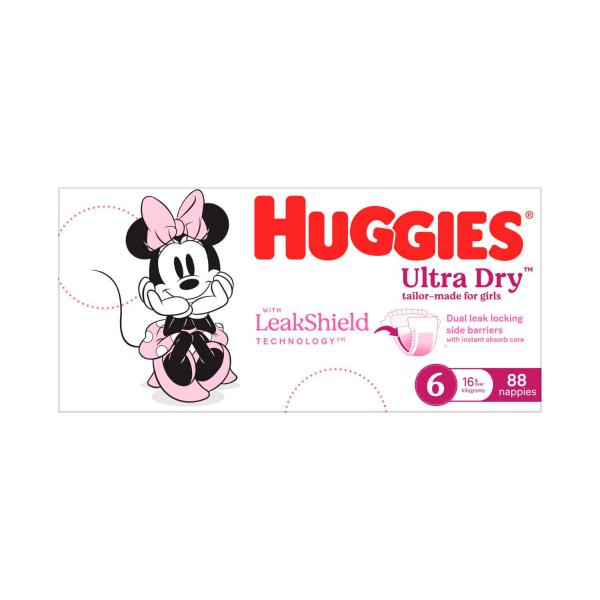 Ultra Dry Nappies Girls Size 6 (16kg+)