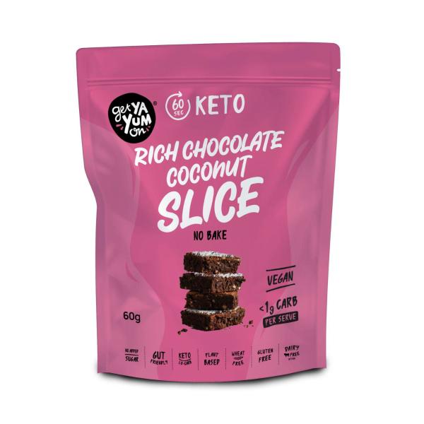 60 Sec Keto Rich Chocolate Coconut Slice - (no Bake)