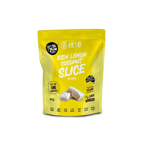 60 Sec Keto Rich Lemon Coconut Slice (no Bake)