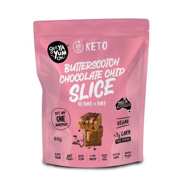 60 Sec Keto Butterscotch Chocolate Chip Slice (no Bake Or Bake)