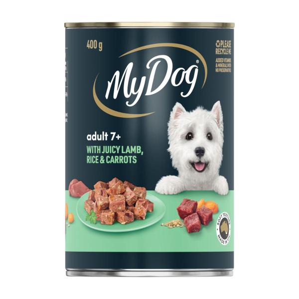 Adult 7+ With Juicy Lamb Rice & Carrots Can Wet Dog Food