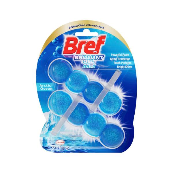 Brilliant Gel Toilet Cleaner Rim Block Arctic Ocean 2x42g