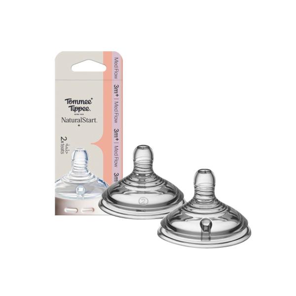 Natural Start Baby Bottle Teats Medium Flow 3months+