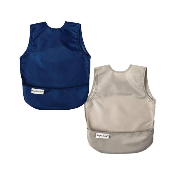 Apron Bib Infant Grey Indigo