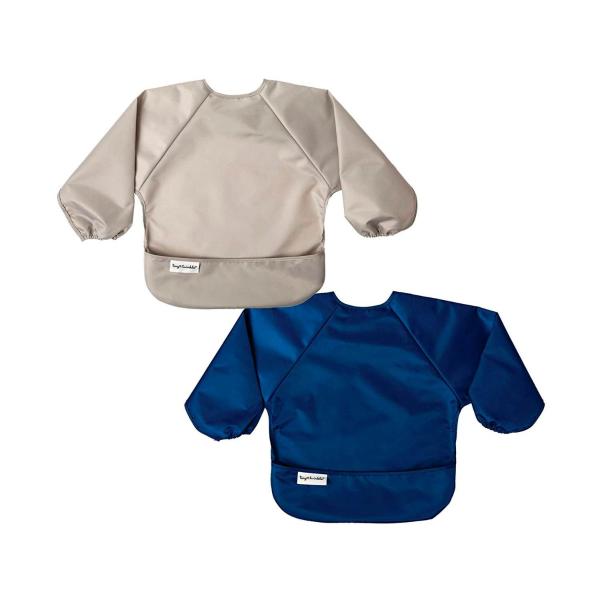 Long Sleeve Bib Toddler Grey Indigo