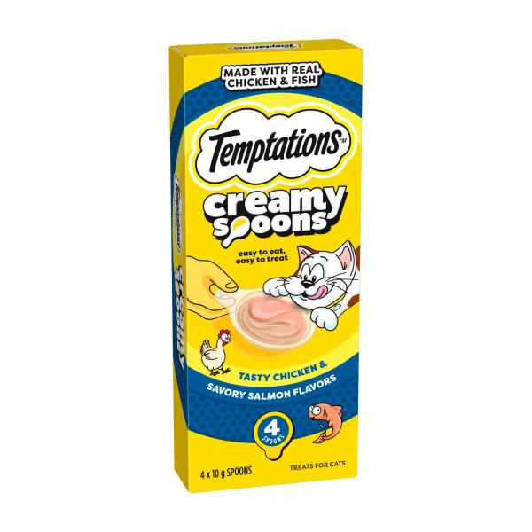 Creamy Spoons Cat Treat Chicken Salmon 4x10g