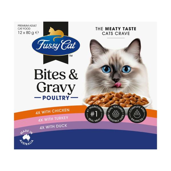 Grain Free Twice As Tasty Bites & Gravy Poultry Wet Cat Food 12x80g