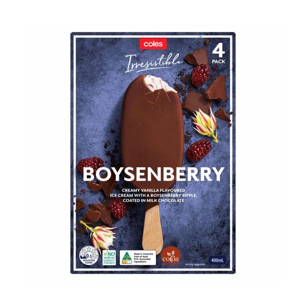 Irresistible Boysenberry Ice Cream Sticks 4 Pack