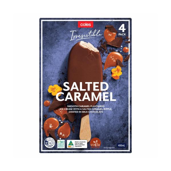 Irresistible Salted Caramel Ice Cream Sticks 4 Pack