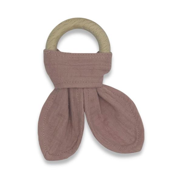 Organic Beechwood Teether Dark Pink