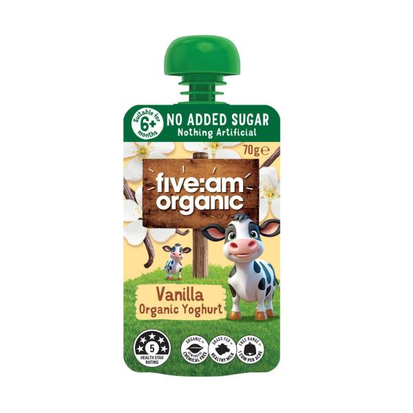 No Added Sugar Organic Yoghurt Pouch Vanilla