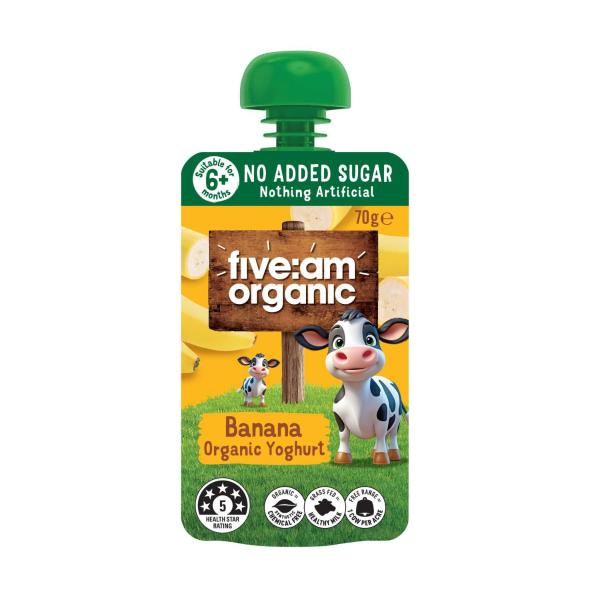 No Added Sugar Organic Yoghurt Pouch Banana