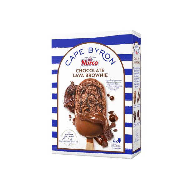 Cape Byron Chocolate Lava Brownie Ice Cream Sticks 4 Pack
