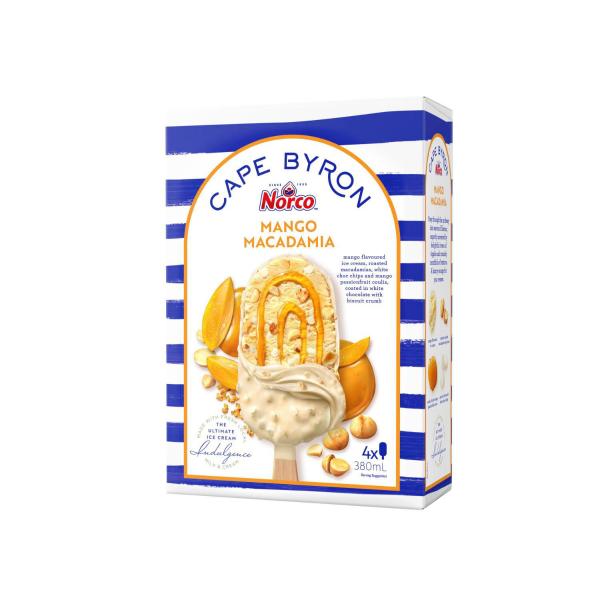 Cape Byron Mango Macadamia Ice Cream Sticks 4 Pack