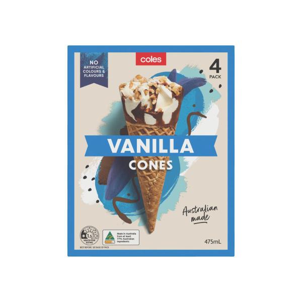 Vanilla Ice Cream Cones 4 Pack