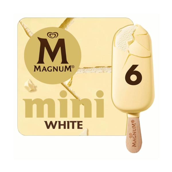 Magnum Mini White Ice Cream Sticks 6 Pack