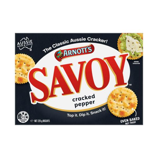 Savoy Cracked Pepper Crackers Biscuits
