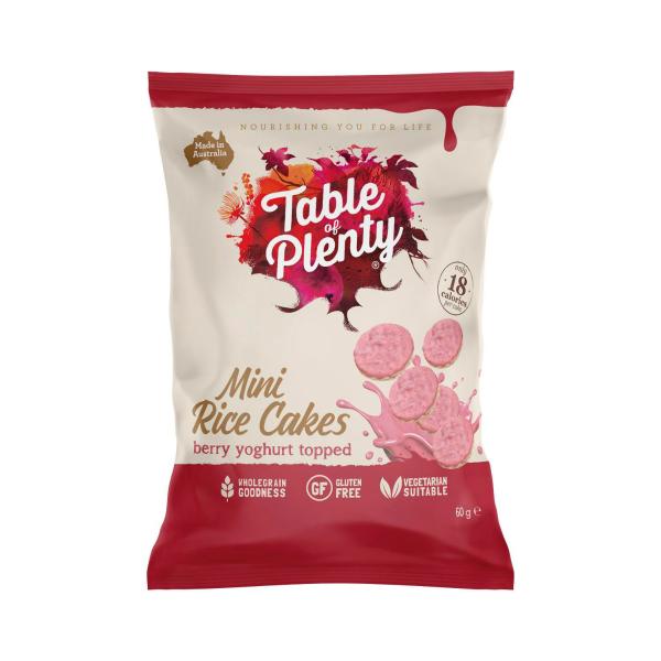 Share Topped Mini Rice Cakes Yoghurt Mixed Berry