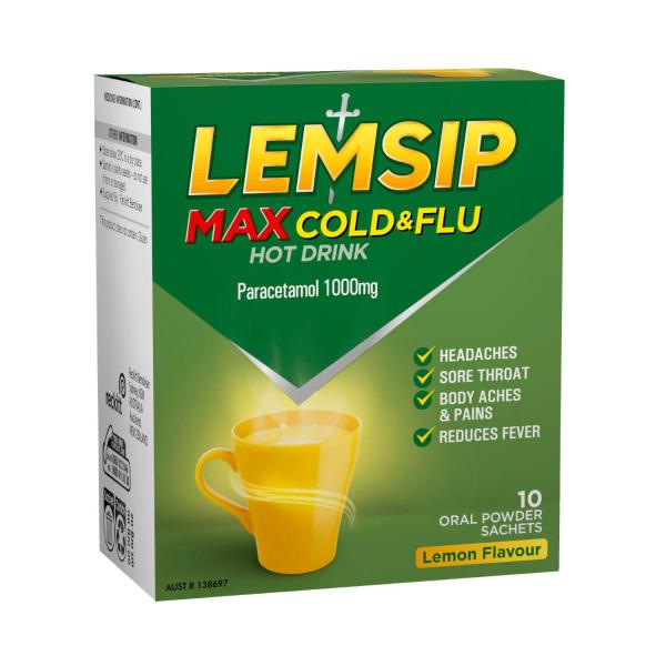Max Cold & Flu Max Lemon Hot Drink With Paracetamol