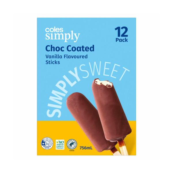 Choc Coated Vanilla Flavoured Sticks 12 Pack