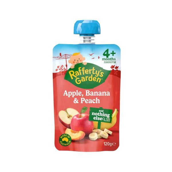 Apple Banana & Peach And Nothing Else Baby Food Puree Pouch 4+ Months