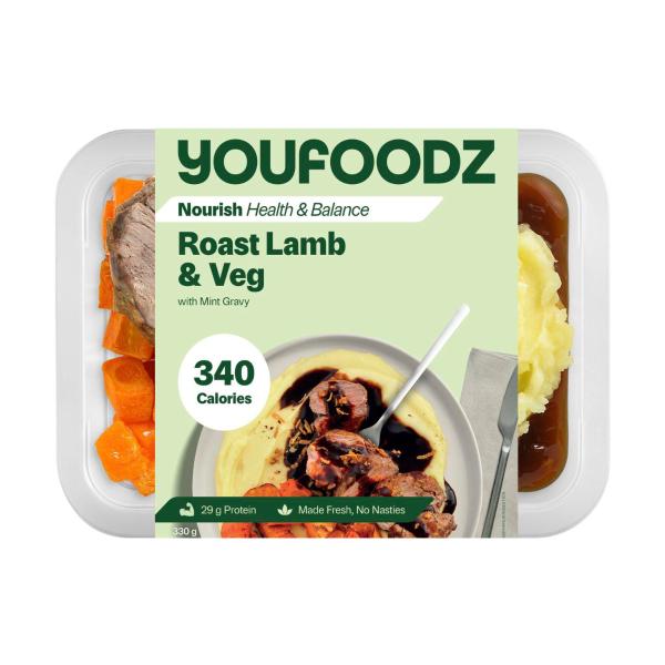 Nourish Roast Lamb & Veg With Minted Gravy