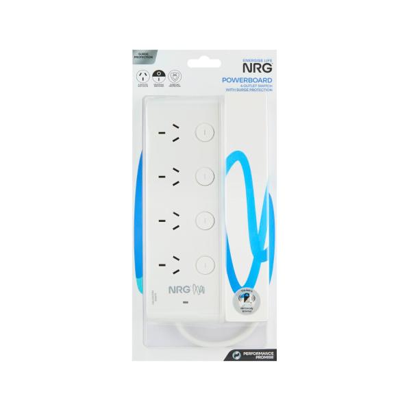 Powerboard 4 Outlet Switch With Surge Protection