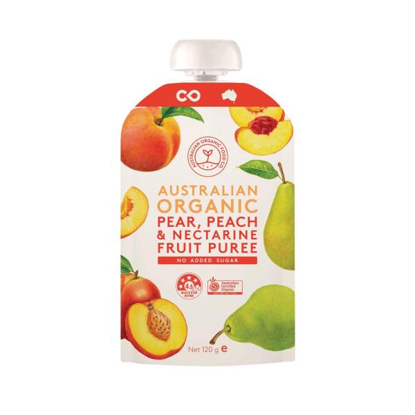 Organic Fruit Puree Pear Peach & Nectarin