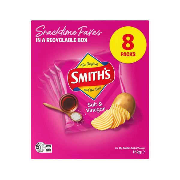 Potato Chips Lunchbox Snacks Multipack Salt & Vinegar 8 Pack