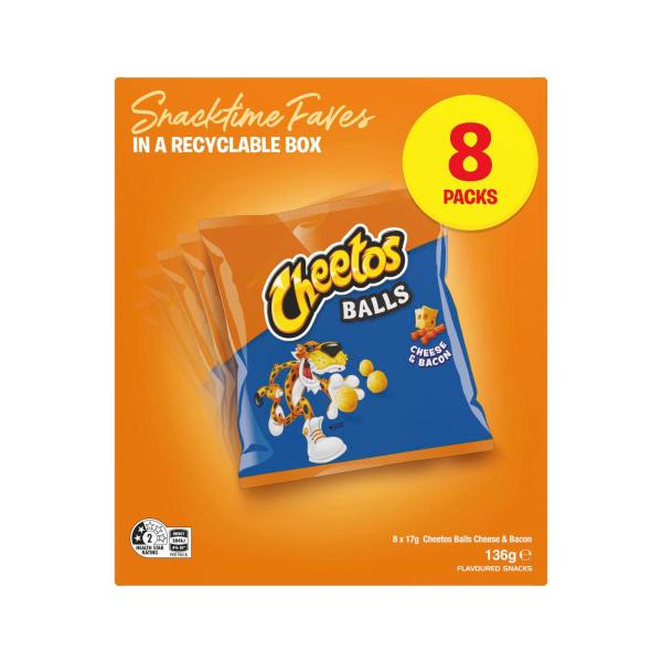 Cheese & Bacon Balls Lunchbox Snacks Multipack 8 Pack