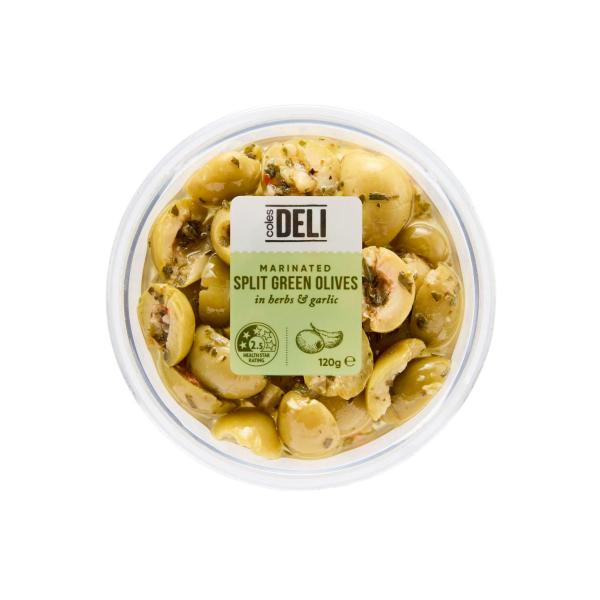 Express Split Green Olives Herbs & Garlic