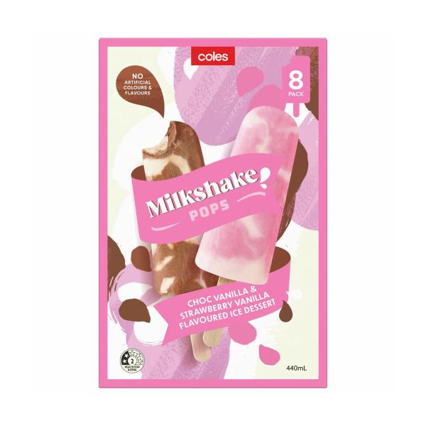 Strawberry & Chocolate Milkshake Pops 8 Pack