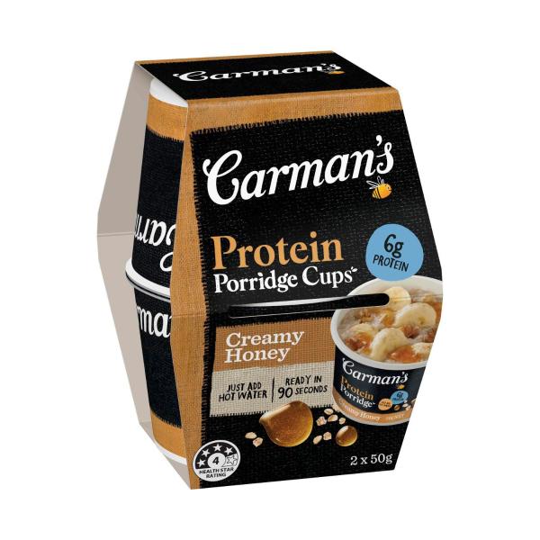 Oat Cups Protein Porridge Creamy Honey 2 Pack