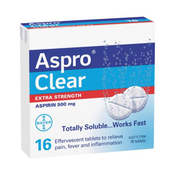 Extra Strength Pain Relief Aspirin 16 Soluble Effervescent Tablets
