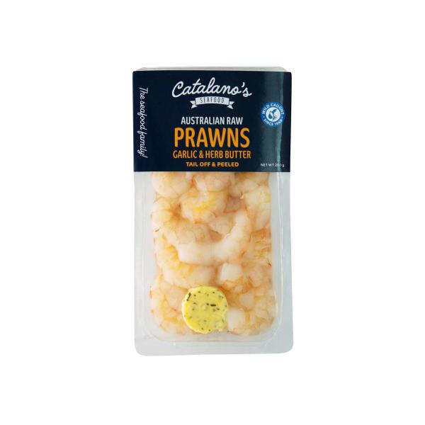 Seafood Australian Raw Prawns With Garlic & Herb Butter
