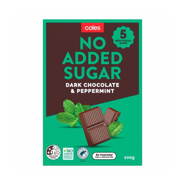 No Added Sugar Dark Choc With Peppermint
