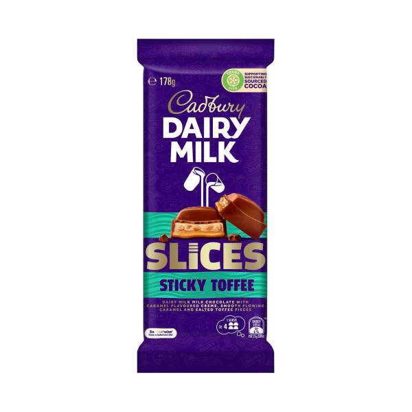Cadbury Dairy Milk Slices Sticky Toffee Chocolate Block