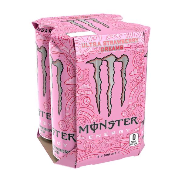 Energy Strawberry Cans 4x500ml