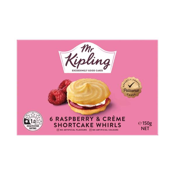 Raspberry & Creme Shortcake Whirls 6 Pack