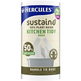 Hercules Sustain 50% Plant Based Kitchen Tidy Bag Large 20 pack