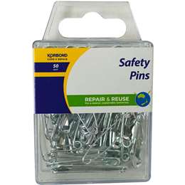 Korbond Safety Pins Silver 50 pack
