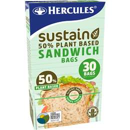 Hercules Sustain 50% Plant Based Sandwich Bags 30 pack