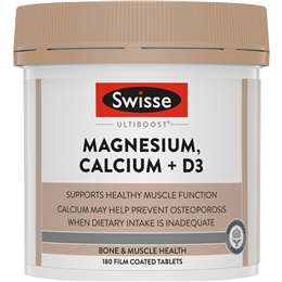 Swisse Ultiboost Magnesium Calcium + D3 Tablets 180 pack