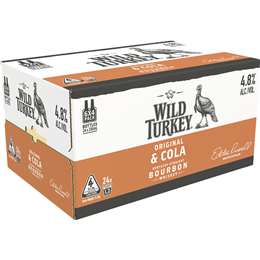 Wild Turkey Bourbon & Cola Cans 375mL x 24 case