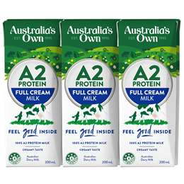 Australia's Own A2 Protein Full Cream Long Life Milk 200mL x 6 pack