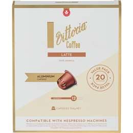 Vittoria Latte Nespresso Compatible Coffee Capsules 20 pack