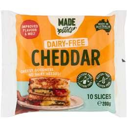 Made With Plants Cheddar Slices Dairy Free 200g