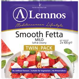 Lemnos Smooth Fetta Mild Twin 100g x 2 pack