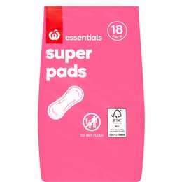 Woolworths Essentials Pads Super 18 pack