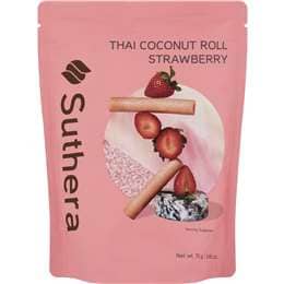 Suthera Thai Coconut Roll Strawberry 70g